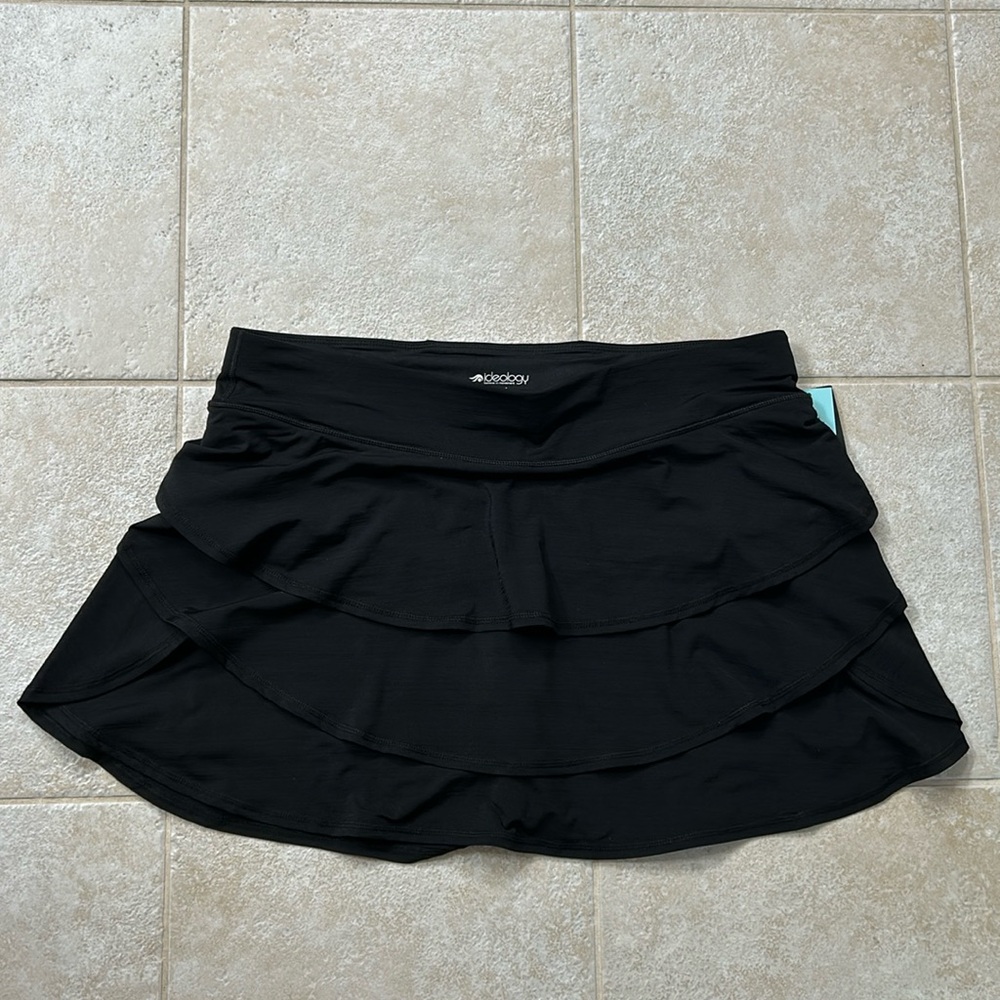 IDEOLOGY NWT Black Performance Ruffle Skort Plus Size 1X